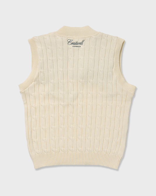 Women's Legacy Vest in cream, back view