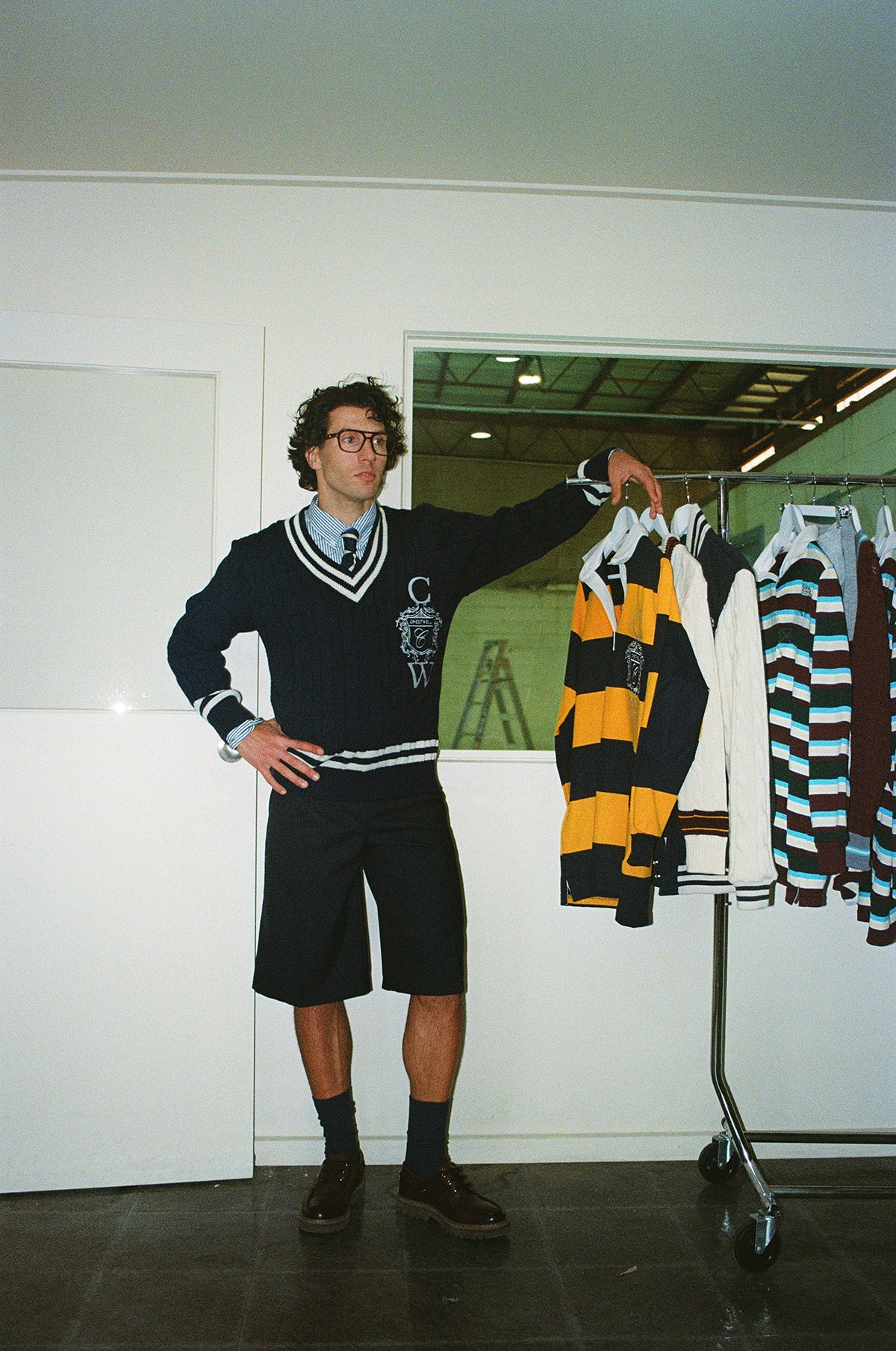 HERITAGE JUMPER – Navy with White Stripes.