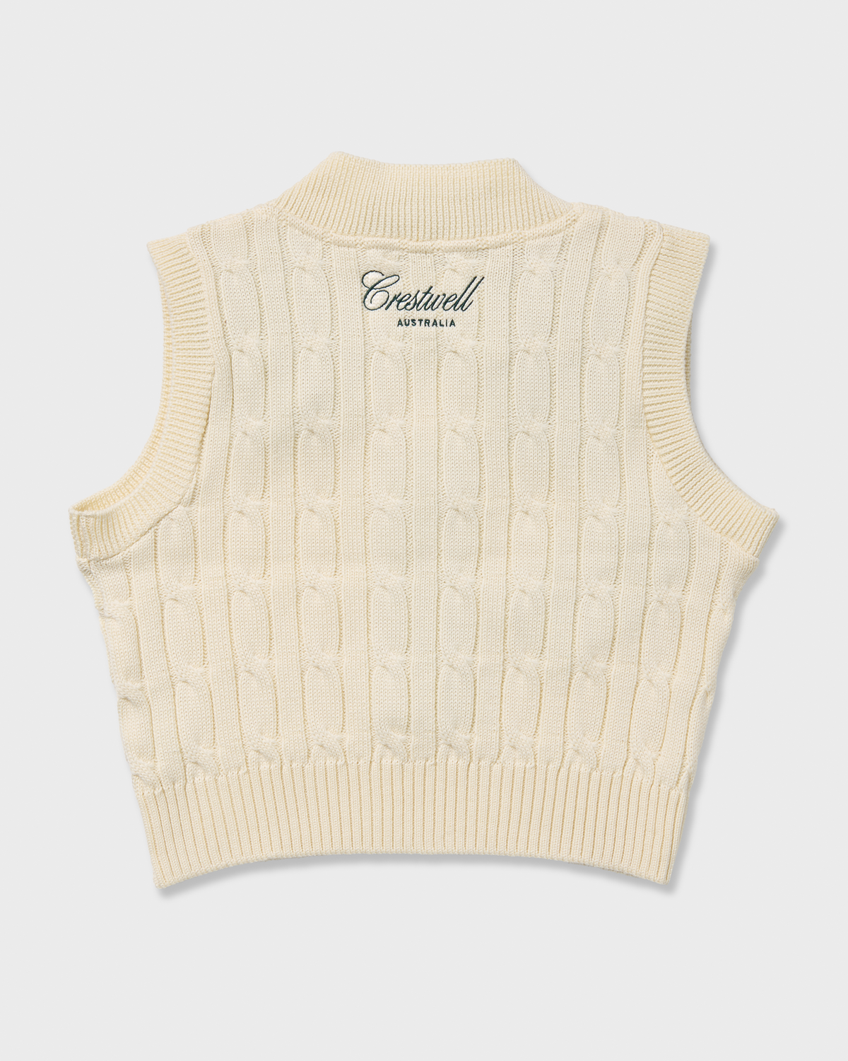 Women's Legacy Vest in cream, short back view